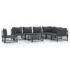 vidaXL 8 pcs conjunto lounge de jardim com almofad&otilde;es a&ccedil;o antracite