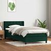 vidaXL Cama com molas/colch&atilde;o verde-escuro 80x220 cm veludo