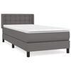 vidaXL Cama com molas/colch&atilde;o 90x200 cm couro artificial cinzento
