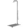 vidaXL Chuveiro de jardim c/ base cinzenta 230 cm a&ccedil;o inoxid&aacute;vel