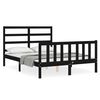 vidaXL Estrutura de cama com cabeceira 140x190 cm madeira maci&ccedil;a preto