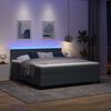 vidaXL Cama Box Spring LED Cinza Escuro e Branco 180 x 200 cm