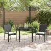 vidaXL Conjunto de Jantar para Jardim com almofada 3 pcs Preto vime PE