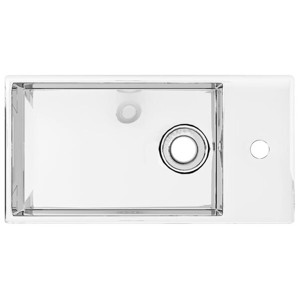 vidaXL Lavat&oacute;rio com extravasamento 49x25x15 cm cer&acirc;mica prateado