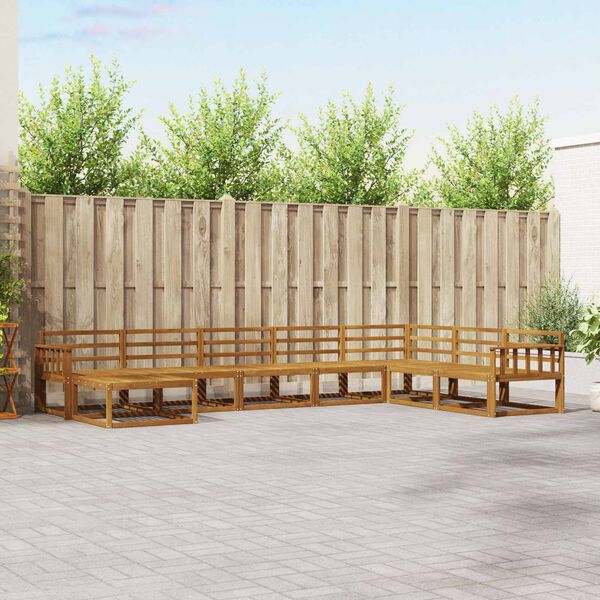 vidaXL Conjunto de Sof&aacute;s para Exterior 8 pcs Natural