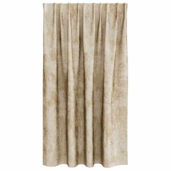 vidaXL Cortinas de Veludo com cortinas 2 pcs Creme 140 x 140 cm Veludo