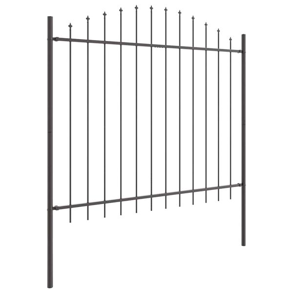 vidaXL Cerca para Jardim 5 pcs Cinzeto 170 x 165 cm A&ccedil;o revestido a p&oacute;