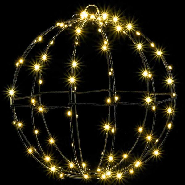 vidaXL Bola com 96 LEDs Branco quente 30 cm Metal