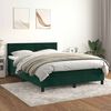 vidaXL Cama com molas/colch&atilde;o 140x190 cm veludo verde-escuro