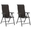 vidaXL Cadeiras de jardim dobr&aacute;veis 2 pcs vime PE cor preto caf&eacute;