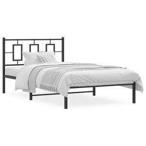 vidaXL Estrutura de cama com cabeceira 107x203 cm metal preto