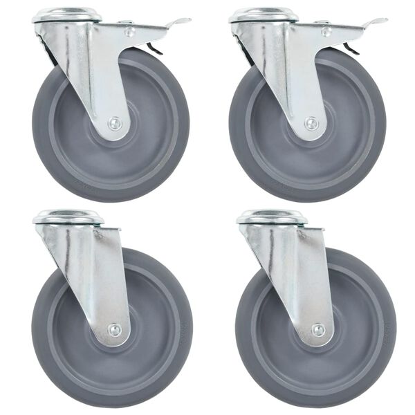 vidaXL Rodas girat&oacute;rias com furo 4 pcs 125 mm