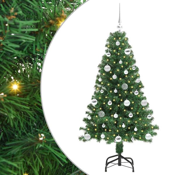 vidaXL &Aacute;rvore de Natal Artificial Verde 150 cm PVC, A&ccedil;o e Pl&aacute;stico
