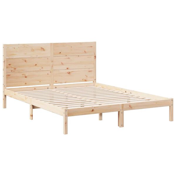 vidaXL Cama extra longa sem colch&atilde;o 140x220 cm madeira maci&ccedil;a