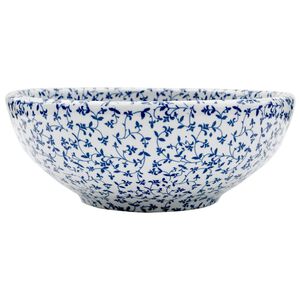 vidaXL Pia de bancada redonda &Phi;41x14 cm cer&acirc;mica azul e branco