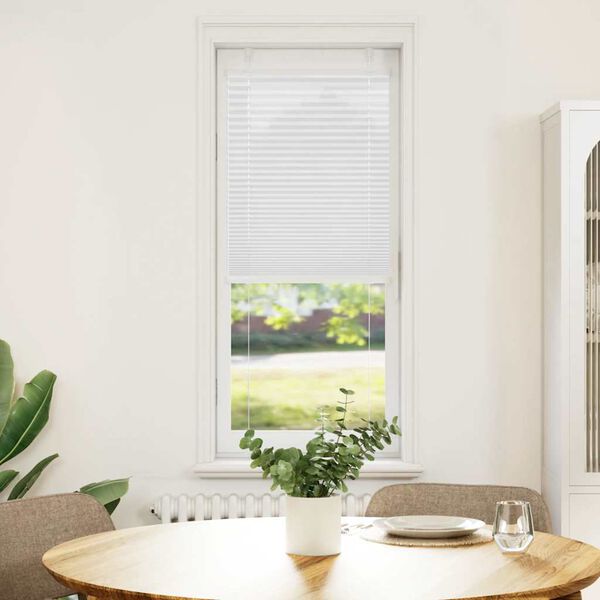 vidaXL Branco Plissada Cega 40x150 cm Largura Tecido 39,4 cm Poli&eacute;ster