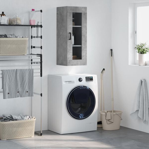 vidaXL Arm&aacute;rio de parede 34,5x34x90 cm cinzento cimento