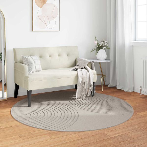 vidaXL Tapetes de &aacute;rea Redondo Creme &Oslash; 120 CM