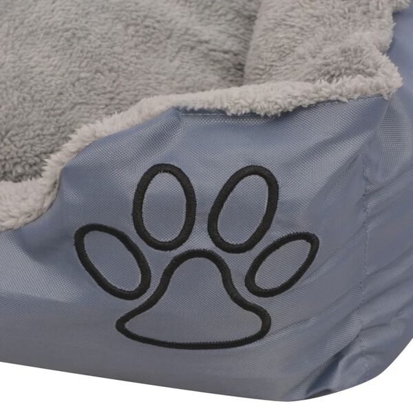 vidaXL Cama para c&atilde;es com almofada acolchoada tamanho XL cinzento