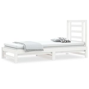vidaXL Sof&aacute;-cama de puxar 2x(90x200) cm pinho maci&ccedil;o branco