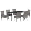 vidaXL Conjunto de Jantar para Jardim 7 unid. Cinzeto