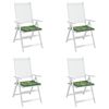 vidaXL Almofadas de cadeira 4 pcs Verde e Branco 50 x 50 x 4 cm