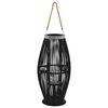 vidaXL Suporte para vela suspenso 60 cm bambu preto