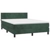 vidaXL Cama com molas/colch&atilde;o 140x200 cm veludo verde-escuro