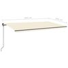 vidaXL Toldo retr&aacute;til manual com postes 6x3 m cor creme