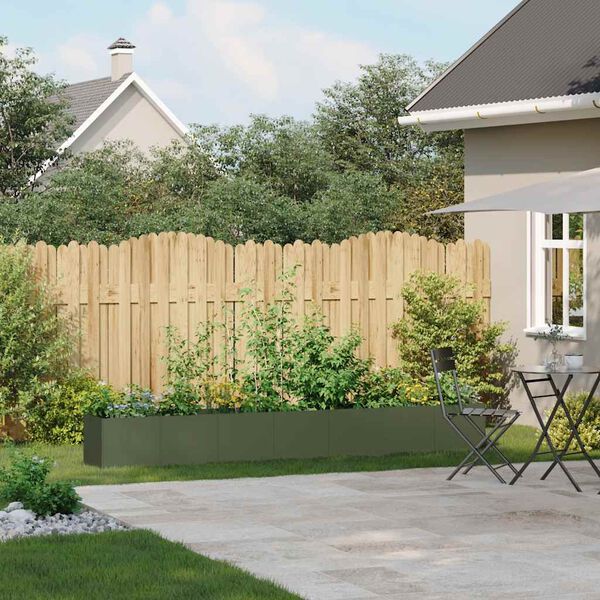 vidaXL Vaso floreira 280x40x40 cm a&ccedil;o laminado a frio verde