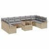 vidaXL Conjunto de Sof&aacute; de Jardim 11 pcs Bege Rattan de Polipropileno
