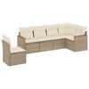 vidaXL 6 pcs conjunto de sof&aacute;s p/ jardim com almofad&otilde;es vime PE bege