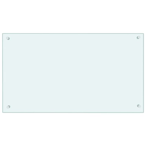 vidaXL Painel anti-salpicos de cozinha 90x50 cm vidro temperado cor leitosa