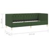 vidaXL Sof&aacute;-cama c/ colch&atilde;o e sa&iacute;da USB 90x200 cm tecido verde-escuro