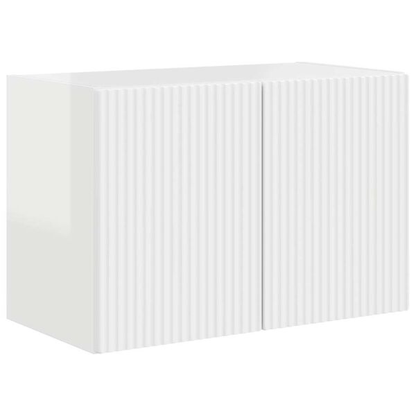 vidaXL Arm&aacute;rio de TV de Parede Branco Brilhante 59,5 x 31 x 40 cm