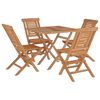 vidaXL 5 pcs conjunto de jantar p/ jardim madeira de teca maci&ccedil;a