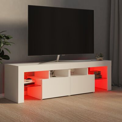 vidaXL Móvel de TV com luzes LED 140x36,5x40 cm branco