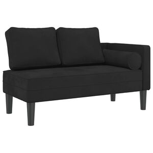 vidaXL Chaise lounge com almofad&otilde;es veludo preto