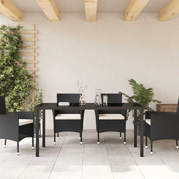 vidaXL Mesa de Jardim Preto 160 x 80 x 73 cm Madeira de teca maciça