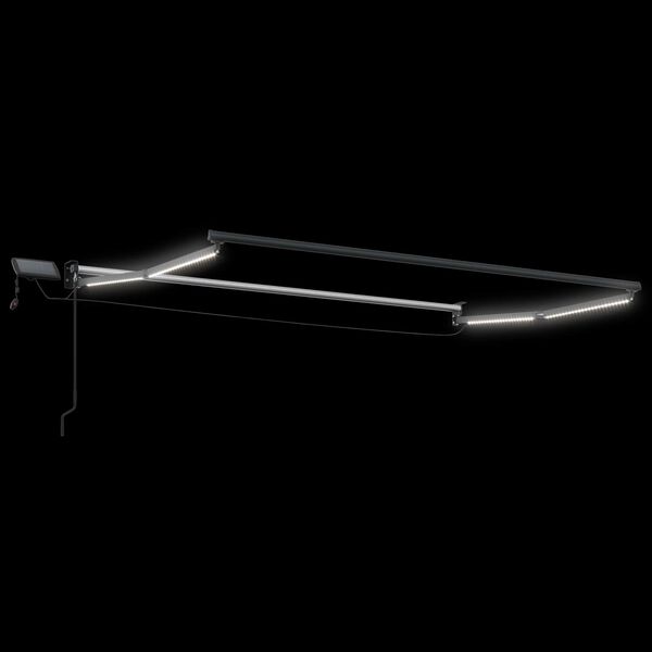 vidaXL Toldo retr&aacute;til manual com LEDs Bege 3,5 x 2,5 m