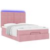 vidaXL Estrutura de cama otomana com colch&otilde;es 140x200 cm veludo rosa