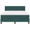 vidaXL Cama Box com cabeceira Manual Verde Escuro 190 x 140 cm Veludo