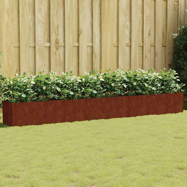 vidaXL Canteiro elevado de jardim 360x40x40 cm a&ccedil;o corten
