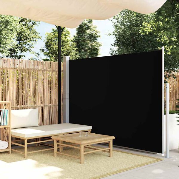 vidaXL Toldo lateral retrátil para pátio 170x300 cm preto