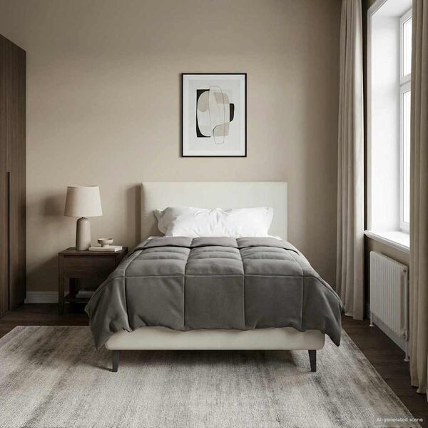 vidaXL Duvet de Ano Inteiro Cinzento-claro 135 x 220 cm Microfibra