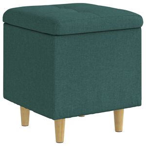 vidaXL Otoman com Armazenamento Verde Escuro 40 x 40 x 45 cm tecido
