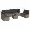 vidaXL 9 pcs conjunto sof&aacute;s p/ jardim com almofad&otilde;es vime PE cinzento
