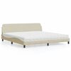 vidaXL Cama com colch&atilde;o Dover 200x200 cm tecido cor creme