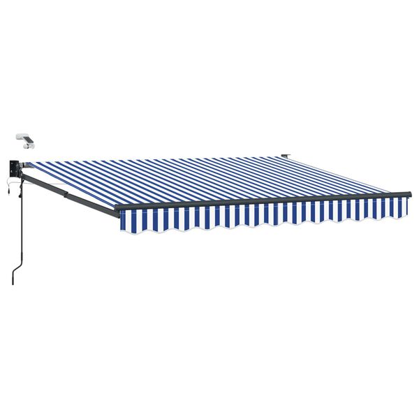 vidaXL Toldo Retr&aacute;til El&eacute;trico Azul e Branco 2,5 x 2 m