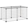 vidaXL Gaiola p/ animais de estima&ccedil;&atilde;o com 8 pain&eacute;is 35x35 cm a&ccedil;o preto